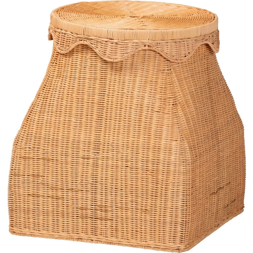 Ada Laundry Hamper Basket in Handwoven Light Honey Natural Rattan