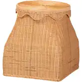Ada Laundry Hamper Basket in Handwoven Light Honey Natural Rattan