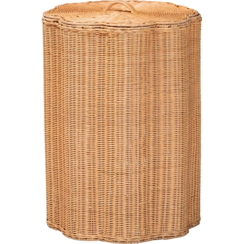 Danilo Laundry Hamper Storage Basket in Handwoven Honey Rattan