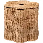 Della Scallop Laundry Hamper Storage Basket in Handwoven Woven Seagrass