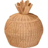 Pelham 20" Pineapple Laundry Hamper Storage Basket in Handwoven Honey Rattan