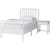 Lucera 3 Piece Twin Bobbin Bedroom Set in White Wood