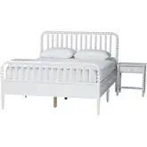 Lucera 3 Piece Full Bobbin Bedroom Set in White Wood