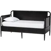 Lucera 3 Drawer Full Daybed with Bobbin Frame in Black Wood