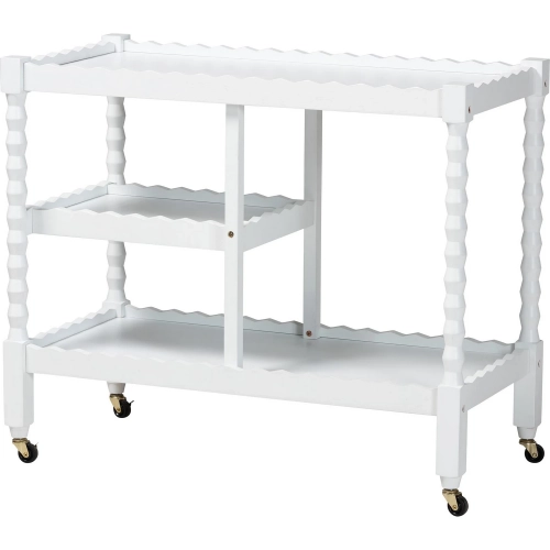 Seamus Bobbin 3 Tier Book Cart in White Wood