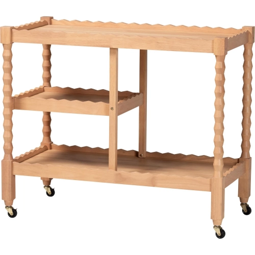 Seamus Bobbin 3 Tier Book Cart in Beech Brown Wood