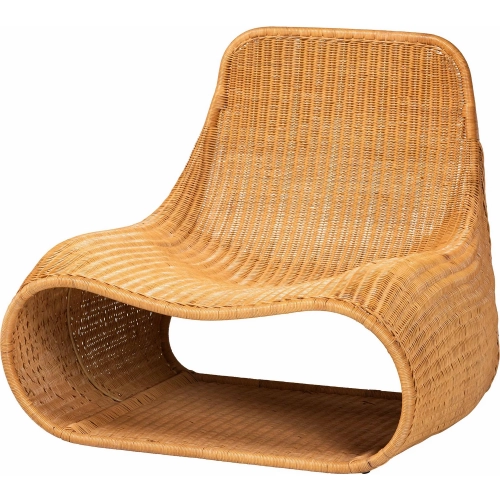 Adala Loop Lounge Accent Chair in Light Honey Natural Rattan