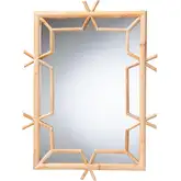 Jasani Geometric Frame Wall Mirror in Natural Rattan