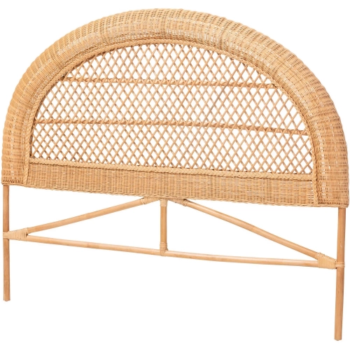 Harini King Arched Standalone Headboard in Handwoven Light Honey Rattan