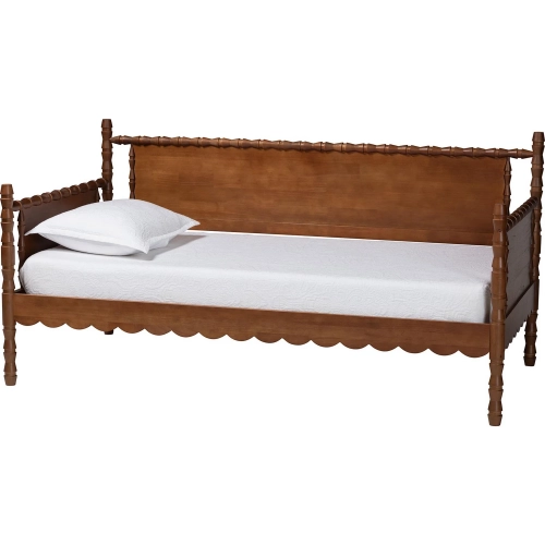 Danette Bobbin Twin Daybed in Walnut Brown Wood