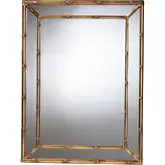 Adeliza Accent Wall Mirror with Antique Gold Bamboo Inspired Frame