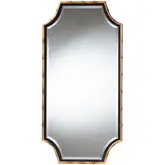 Lieven Wall Mirror in Antique Gold Bamboo Inspired & Black Frame