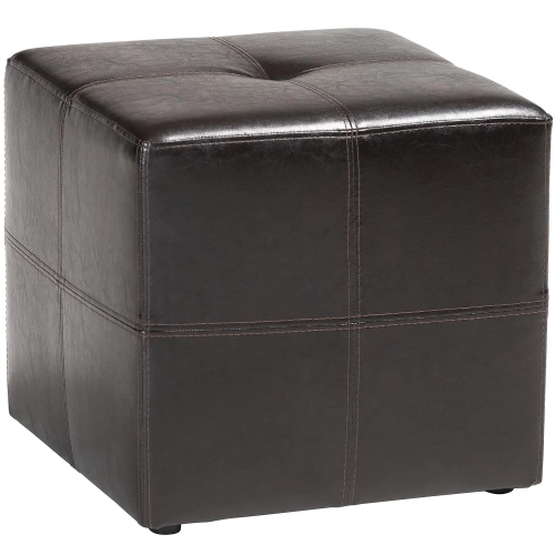 Nox Ottoman in Dark Brown Bonded Leather
