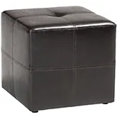 Nox Ottoman in Dark Brown Bonded Leather