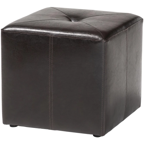 Aric Ottoman in Dark Brown Bonded Leather