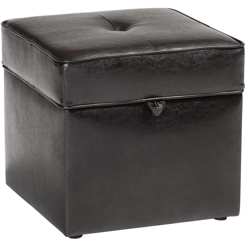 Sydney Storage Ottoman in Brown Leatherette