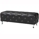 Stella Bench in Crystal Tufted Black Leatherette