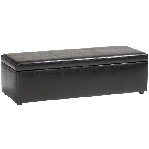 Dennehy Ottoman in Black Bonded Leather