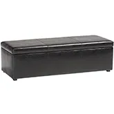 Dennehy Ottoman in Black Bonded Leather