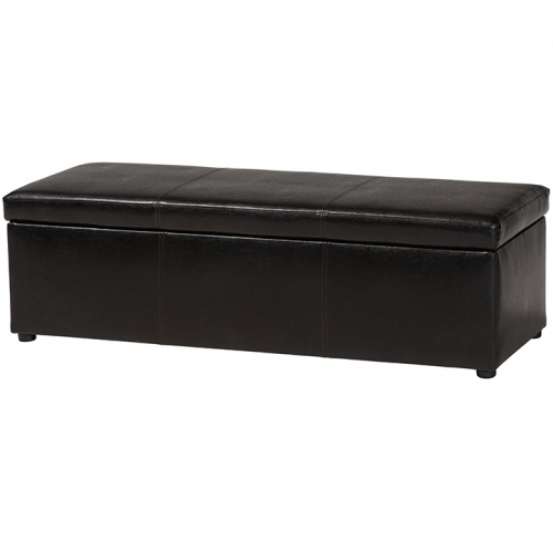 Dennehy Ottoman in Brown Bonded Leather