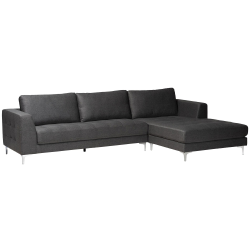 Agnew Sectional Sofa with Right Facing Chaise in Gray Microfiber