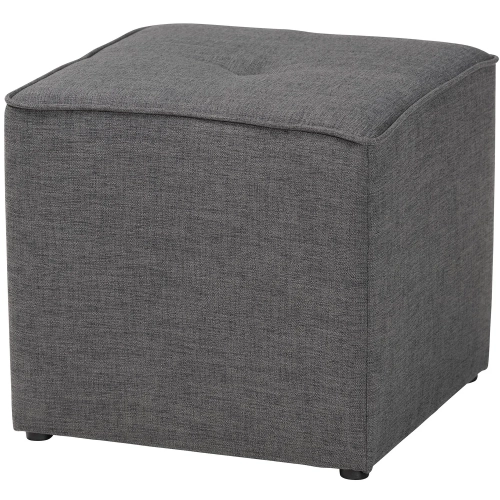 Corinne Ottoman in Tufted Dark Gray Fabric