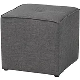 Corinne Ottoman in Tufted Dark Gray Fabric