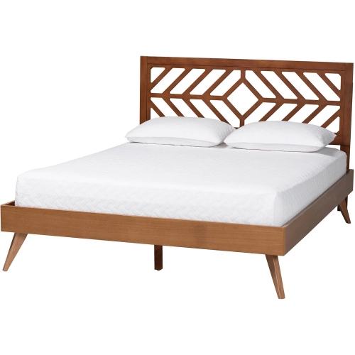 Chinedu Queen Platform Bed in Ash Walnut Finish