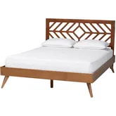 Chinedu Queen Platform Bed in Ash Walnut Finish