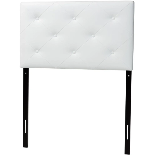 Baltimore Twin Headboard in Tufted White Leatherette