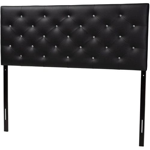Viviana Full Headboard in Tufted Black Leatherette