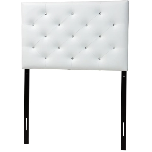 Viviana Twin Headboard in Tufted White Leatherette