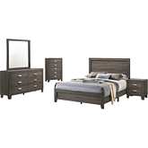 Ana 5 Piece Queen Bedroom Set in Brown Gray Finish