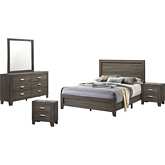 Ana 5 Piece King Bedroom Set in Brown Gray Finish