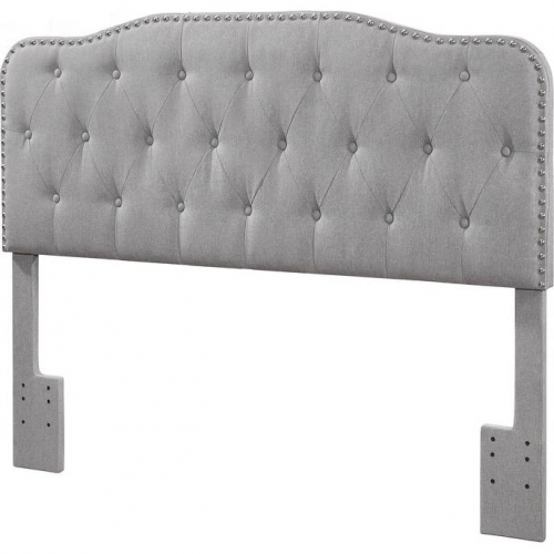 B85 Full Queen Headboard in Smoke Gray Linen