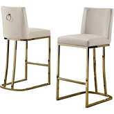 CH1 Counter Stool in Cream Velvet & Gold Chrome (Set of 2)