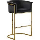 BS2 Bar Stool in Black Velvet & Gold Chrome