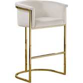 BS2 Bar Stool in Cream Velvet & Gold Chrome