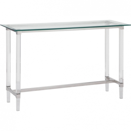 CT1 Console Table in Clear Glass Clear Acrylic Legs