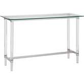 CT1 Console Table in Clear Glass Clear Acrylic Legs