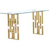 CT238 Console Table in Tempered Glass & Gold Stainless Steel