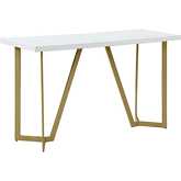 CT285 Console Table in White Wood & Gold Legs