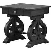 CT2 End Table with Storage Drawer in Rustic Dark Gray Wood