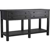 CT4 Console Table with Storage Drawers Rustic Gray Wood