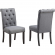 D185 Dining Chair in Weathered Gray Wood & Tufted Gray Fabric (Set of 2)