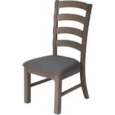 D21 Dining Chair in Rustic Gray Brown Wood & Gray Linen