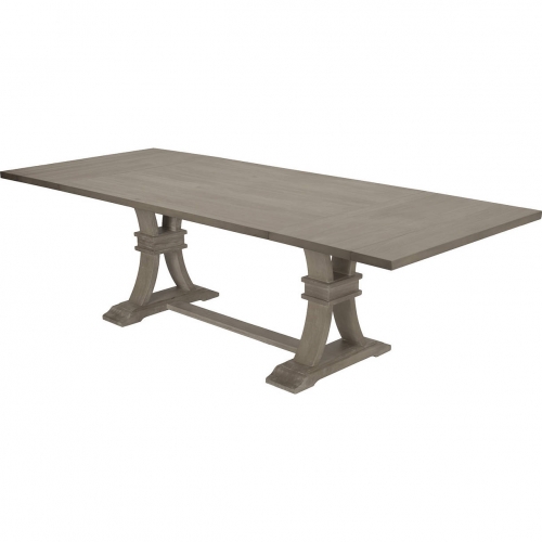 D25 72" Extendable Dining Table in Rustic Gray Brown Wood