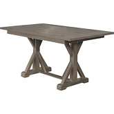 D304 72" Counter Dining Table in Rustic Brown Gray Wood