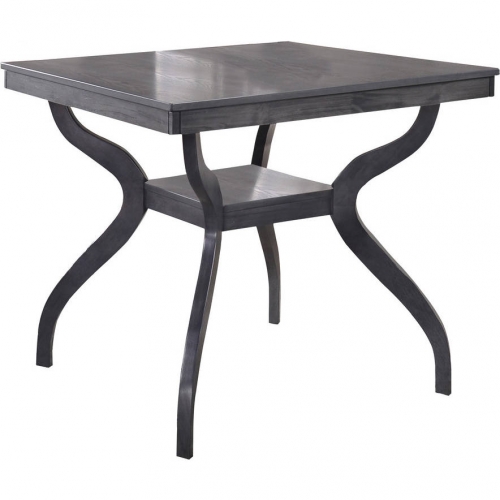 D46 40" Square Counter Dining Table in Dark Gray Wood