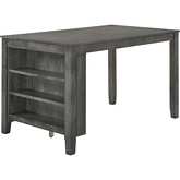 D47 59" Counter Dining Table with Storage in Dark Gray Wood